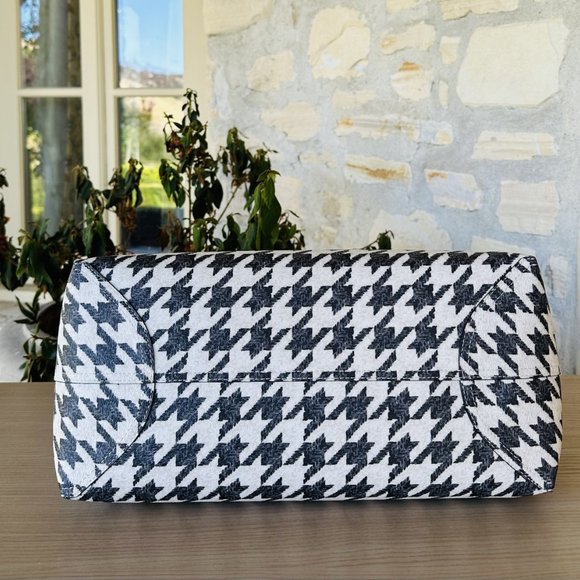 Coach City Tote with Houndstooth Print & Wristlet Set SV/Cream/Black NWT Women - Picture 5 of 10